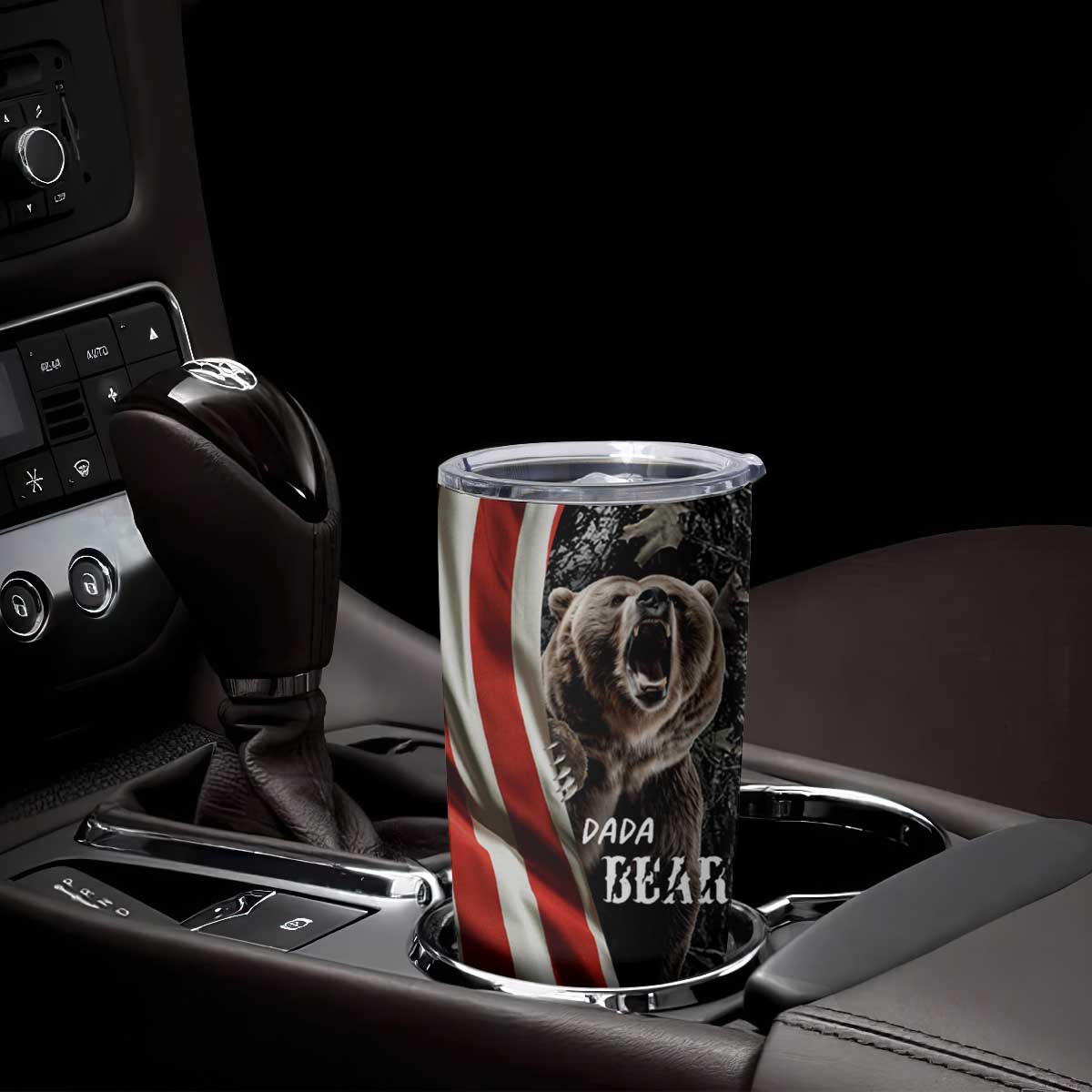 Gifts For Dad Tumbler Cup Dada Bear American Flag TB10 Print Your Wear