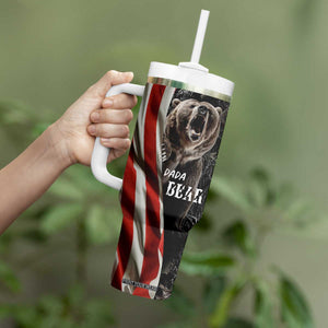 Gifts For Dad Tumbler With Handle Dada Bear American Flag TB10 Print Your Wear