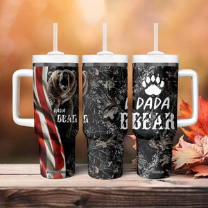 Gifts For Dad Tumbler With Handle Dada Bear American Flag TB10 Print Your Wear