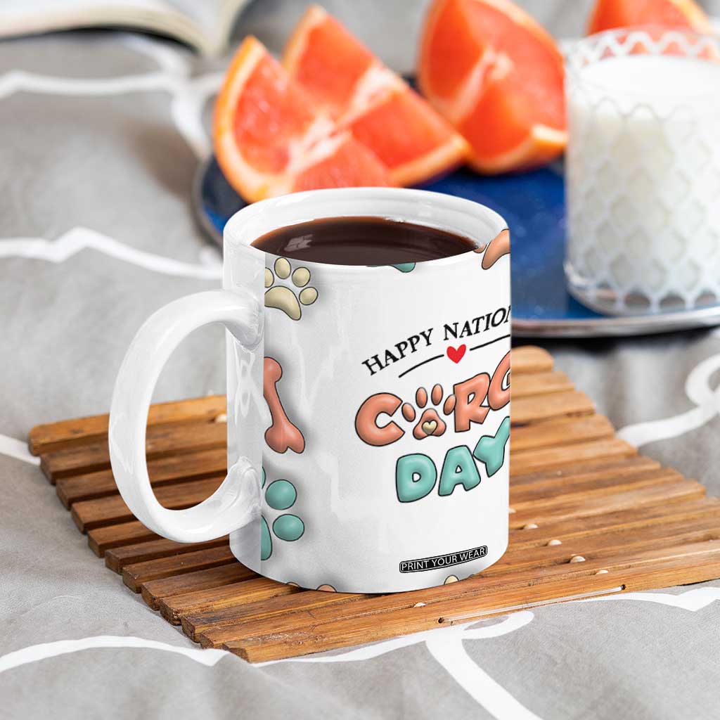 Corgi Lovers Coffee Mug 3D Inflated Effect Cute Dog Lovers Gift Happy National Corgi Day TB10 Print Your Wear