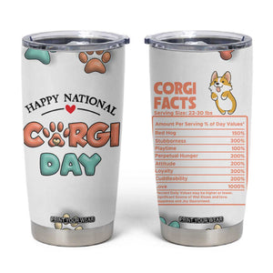Corgi Lovers Tumbler Cup 3D Inflated Effect Cute Dog Lovers Gift Happy National Corgi Day TB10 White Print Your Wear