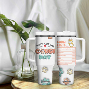 Corgi Lovers Tumbler With Handle 3D Inflated Effect Cute Dog Lovers Gift Happy National Corgi Day TB10 Print Your Wear
