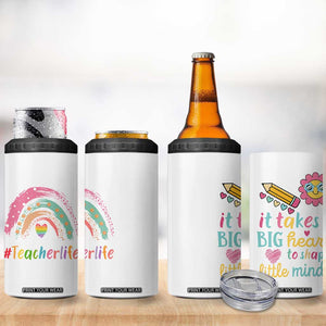 Teacher Life 4 in 1 Can Cooler Tumbler It Takes A Big Heart To Shape Little Minds Teacher Gifts TB10 Print Your Wear