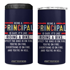 Funny Principal Gifts 4 in 1 Can Cooler Tumbler School Principals Day Being A Principal Is Easy Like Riding A Bike TB10 One Size: 16 oz Navy Print Your Wear