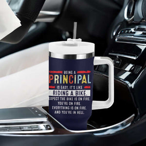 Funny Principal Gifts Tumbler With Handle School Principals Day Being A Principal Is Easy Like Riding A Bike TB10 Print Your Wear