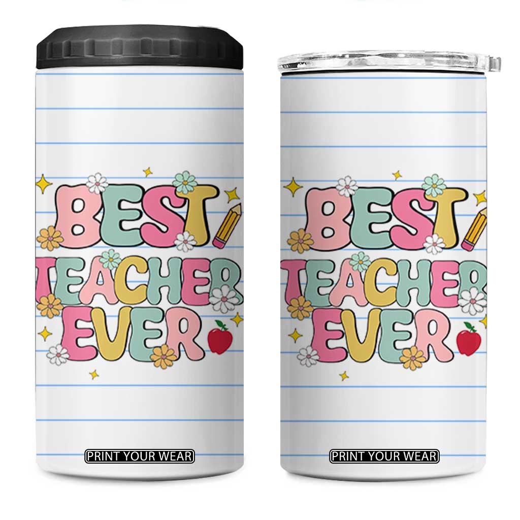 Teacher 4 in 1 Can Cooler Tumbler Appreciation Gift For Teachers TB10 One Size: 16 oz White Print Your Wear