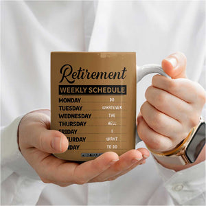 Retirement Gifts For Men Coffee Mug Retirement Weekly Schedule Coworker Leaving Goodbye Gift TB10 Print Your Wear