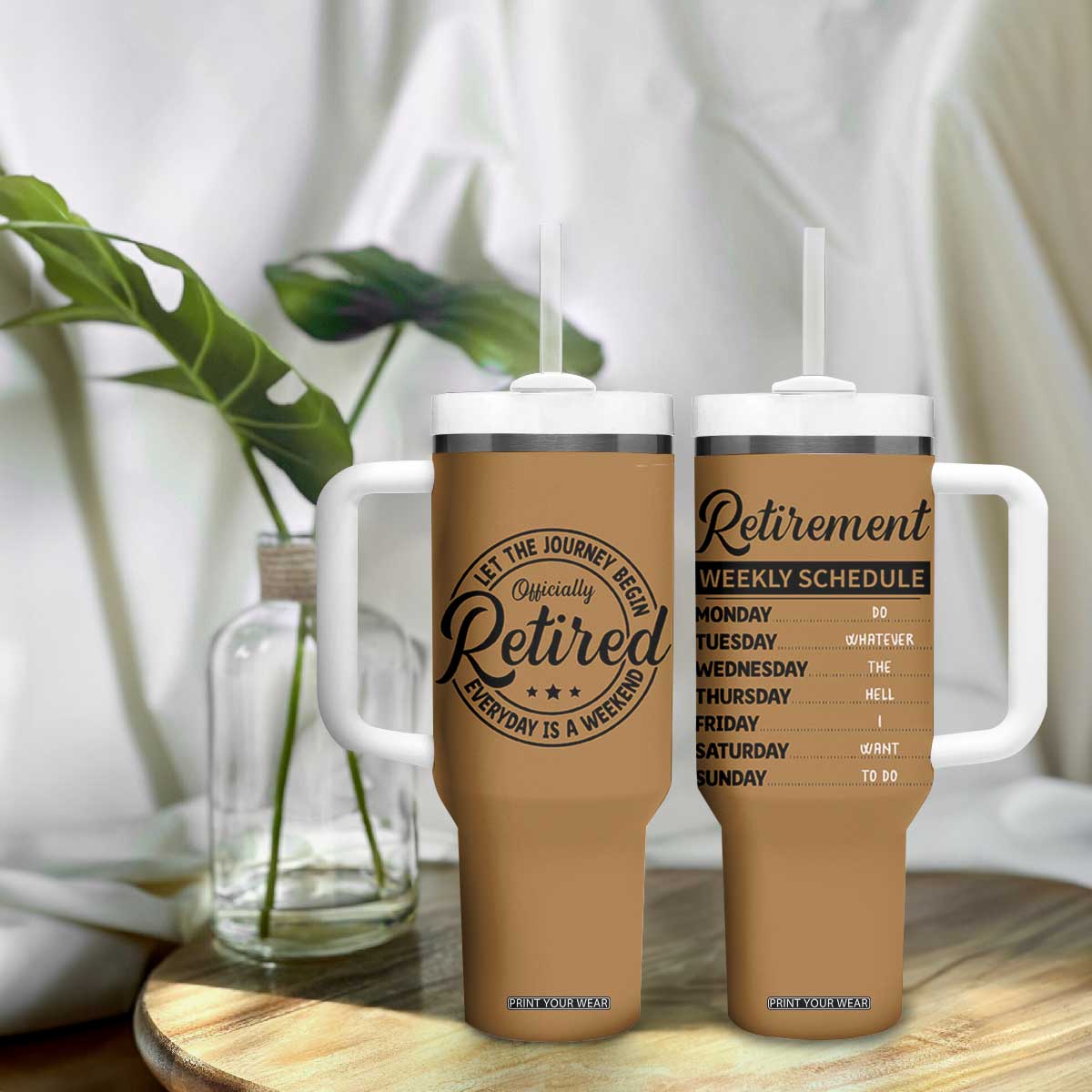 Retirement Gifts For Men Tumbler With Handle Retirement Weekly Schedule Coworker Leaving Goodbye Gift TB10 Print Your Wear