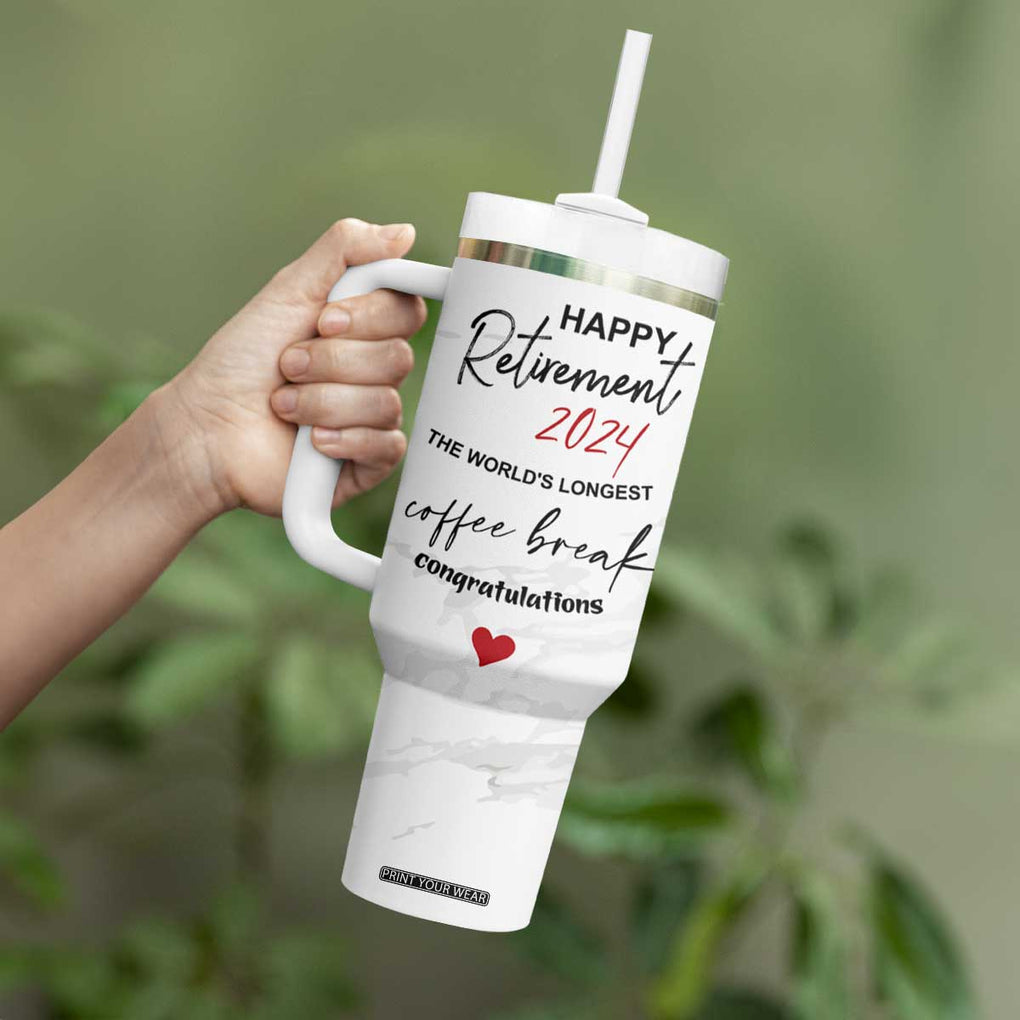Happy Retirement 2024 Tumbler With Handle Officially Retired Gag Gifts for Coworker Lady Boss Friend Dad Mom Teacher Grandma Christmas TB10 Print Your Wear
