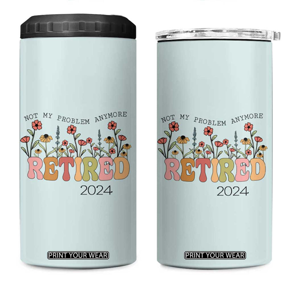 Retirement Gifts 4 in 1 Can Cooler Tumbler Retired Not My Problem Anymore Cup TB10 One Size: 16 oz Mint Green Print Your Wear