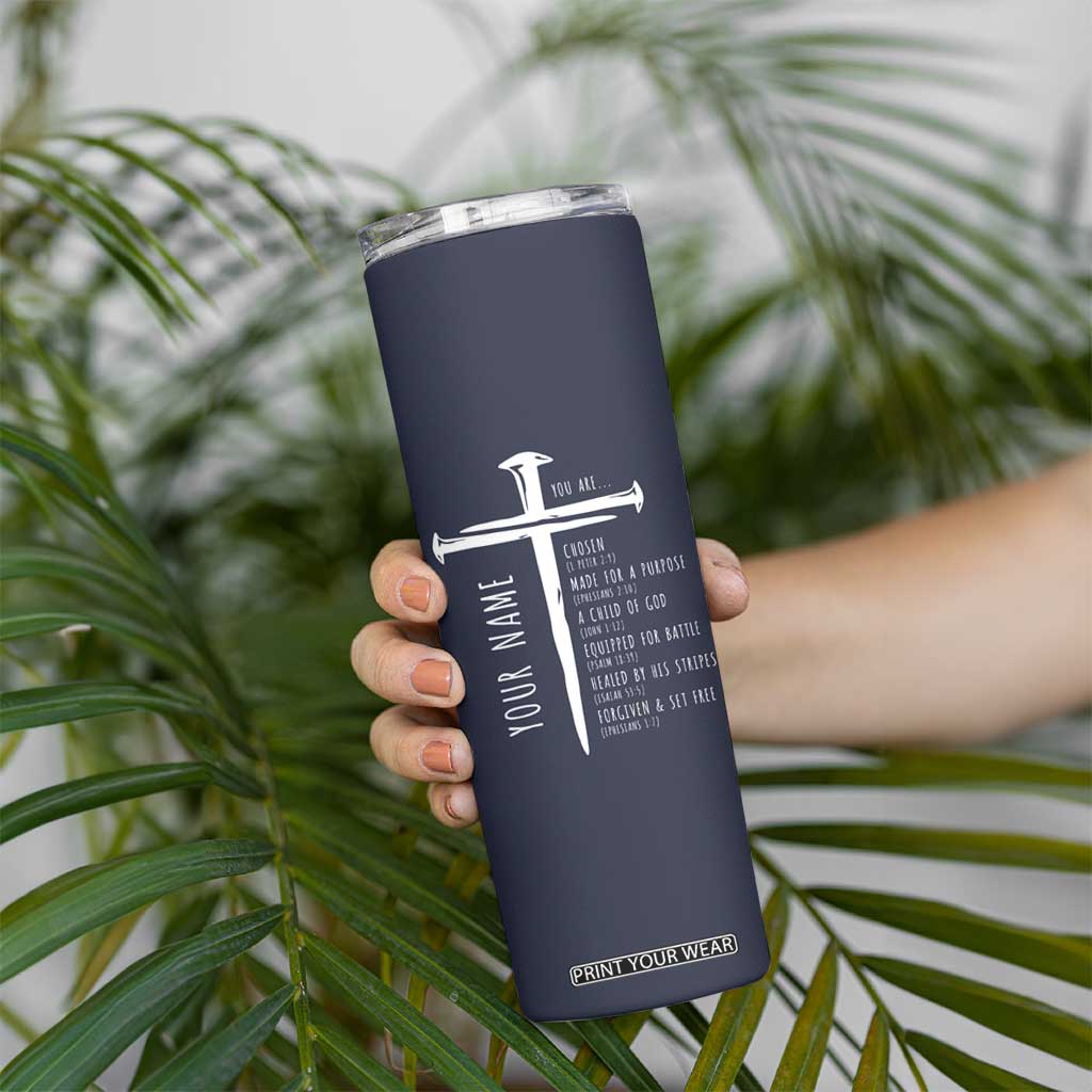 Personalized Christian Gifts For Men Skinny Tumbler Custom Name Man Of God Bible Verse Religious Gift TB10 Print Your Wear