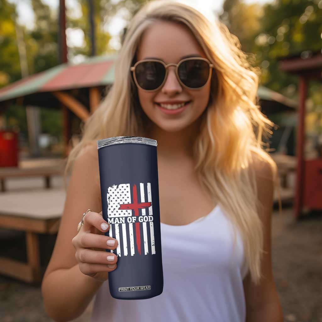 Personalized Christian Gifts For Men Skinny Tumbler Custom Name Man Of God Bible Verse Religious Gift TB10 Print Your Wear