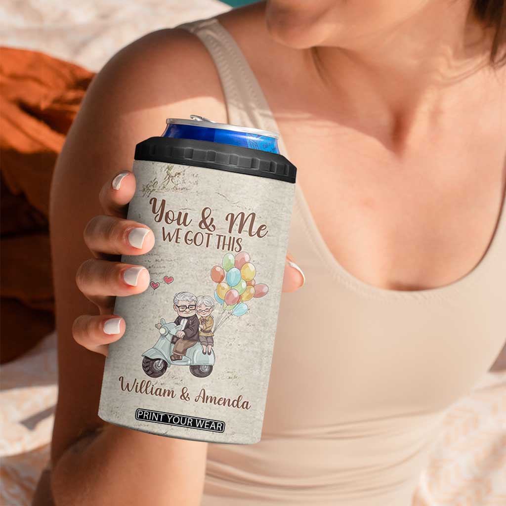 Personalized Couple Gift for Anniversary 4 in 1 Can Cooler Tumbler Custome Name Vintage Romantic Elderly Couple TB10 Print Your Wear