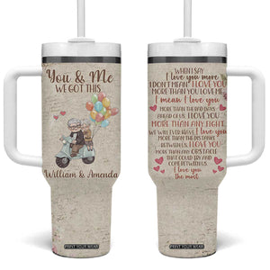 Personalized Couple Gift for Anniversary Tumbler With Handle Custome Name Vintage Romantic Elderly Couple TB10 One Size: 40 oz Beige Print Your Wear