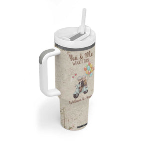 Personalized Couple Gift for Anniversary Tumbler With Handle Custome Name Vintage Romantic Elderly Couple TB10 Print Your Wear