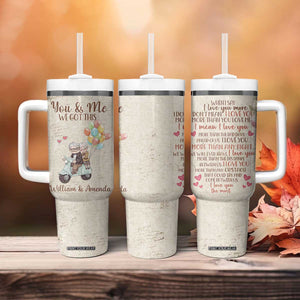 Personalized Couple Gift for Anniversary Tumbler With Handle Custome Name Vintage Romantic Elderly Couple TB10 Print Your Wear