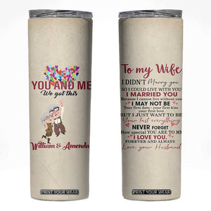 Personalized Anniversary Gift for Wife Skinny Tumbler Custome Name To My Wife Love Quote From Husband TB10 Beige Print Your Wear