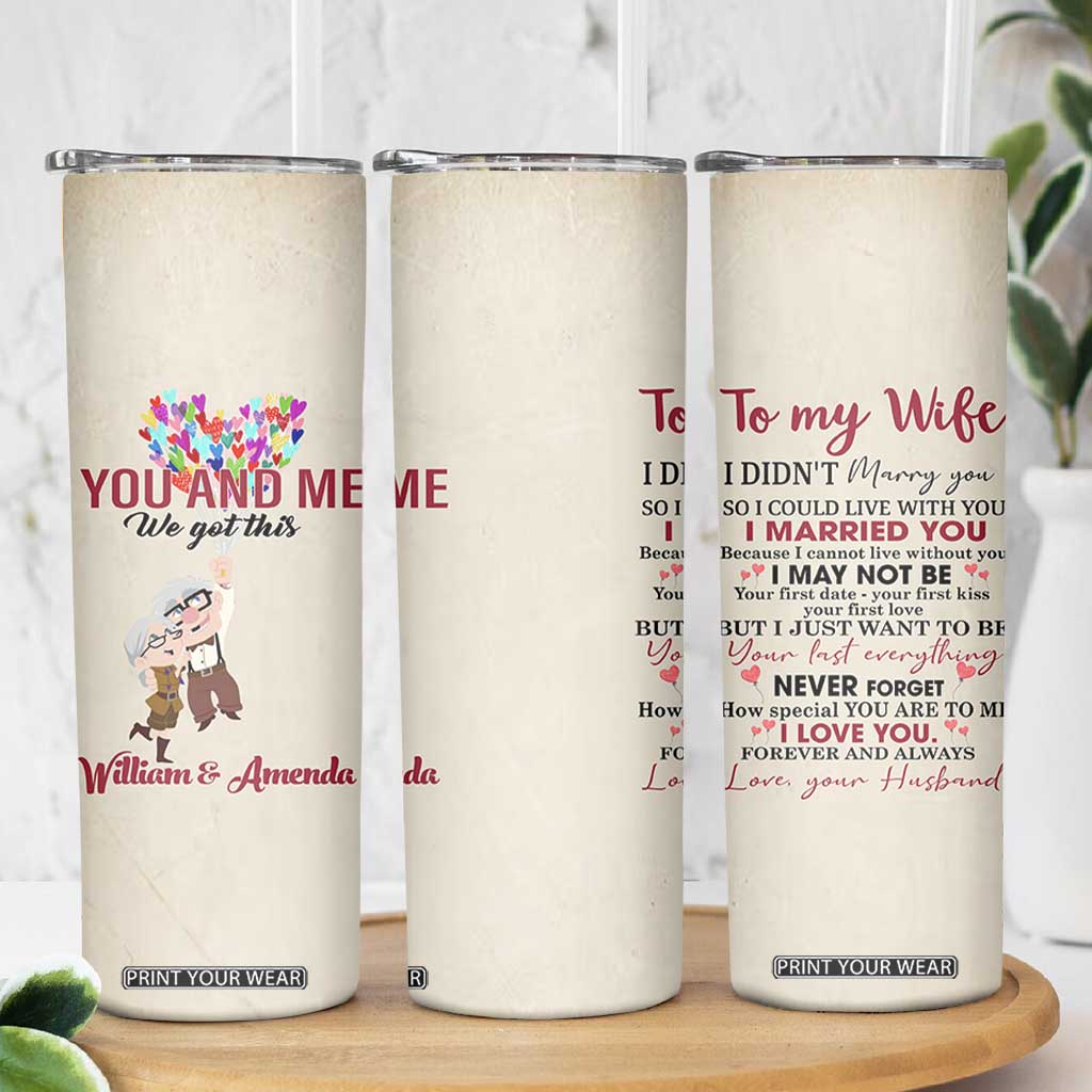 Personalized Anniversary Gift for Wife Skinny Tumbler Custome Name To My Wife Love Quote From Husband TB10 Print Your Wear