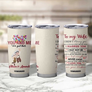 Personalized Anniversary Gift for Wife Tumbler Cup Custome Name To My Wife Love Quote From Husband TB10 Print Your Wear