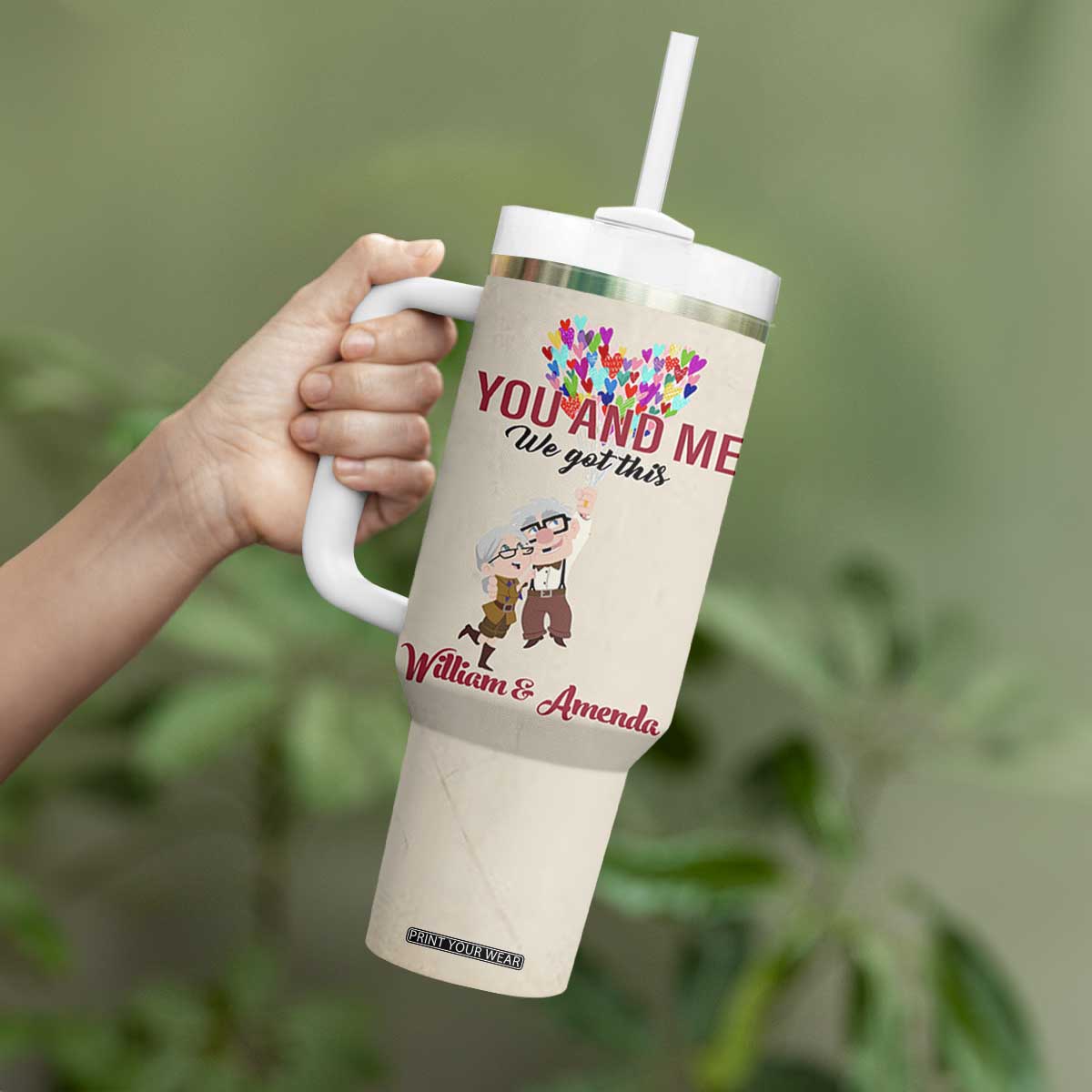 Personalized Anniversary Gift for Wife Tumbler With Handle Custome Name To My Wife Love Quote From Husband TB10 Print Your Wear