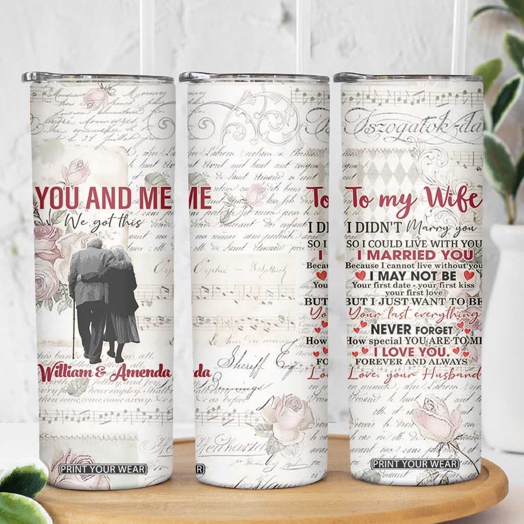 Personalized Anniversary Gift for Wife Skinny Tumbler Custome Name Forever Married Love From Husband TB10 Print Your Wear