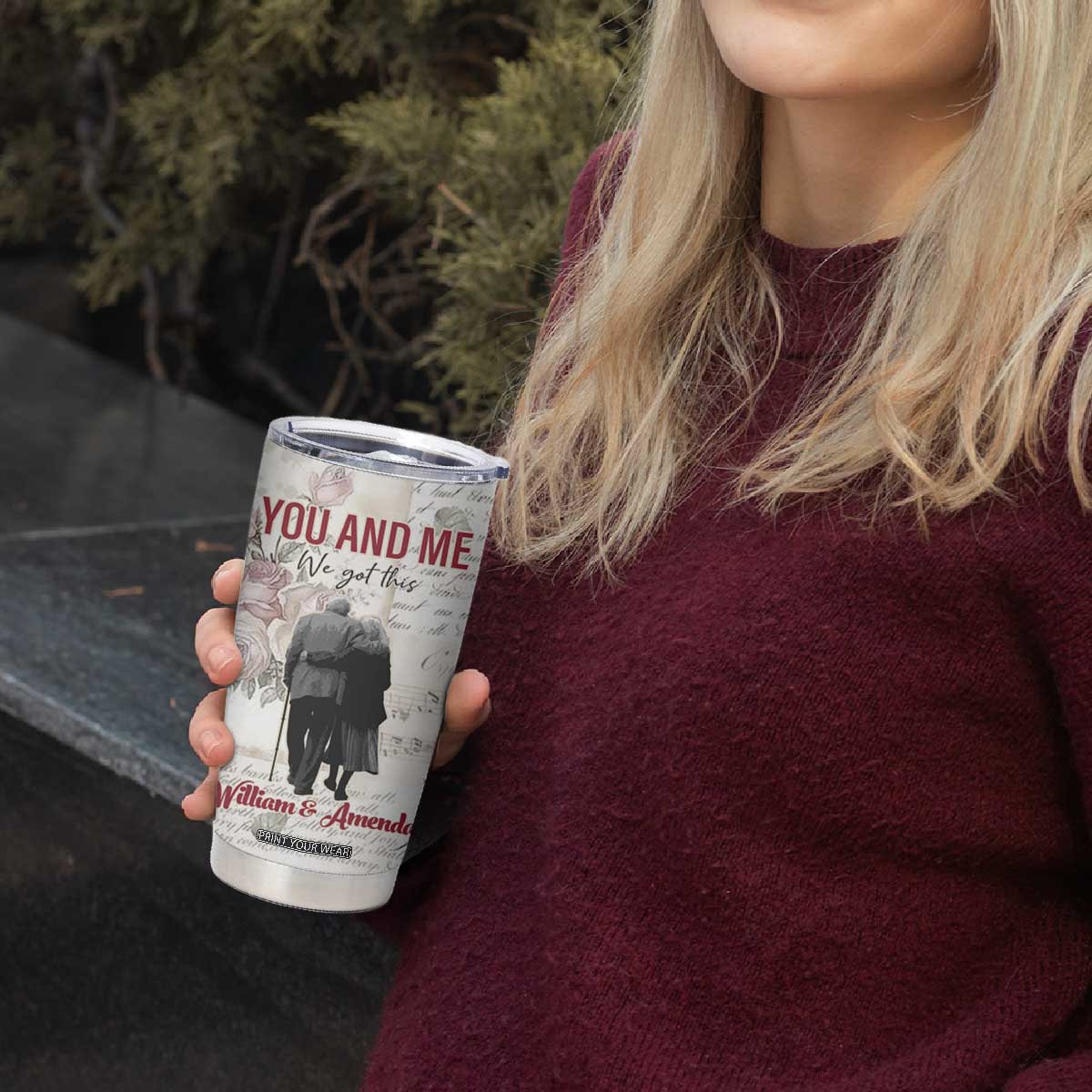 Personalized Anniversary Gift for Wife Tumbler Cup Custome Name Forever Married Love From Husband TB10 Print Your Wear