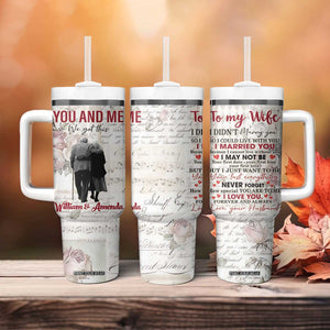Personalized Anniversary Gift for Wife Tumbler With Handle Custome Name Forever Married Love From Husband TB10 Print Your Wear