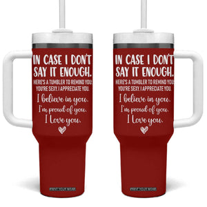 Romantic Gift for Her Tumbler With Handle Love Reminder Appreciation Message I Love You TB10 One Size: 40 oz Red Print Your Wear