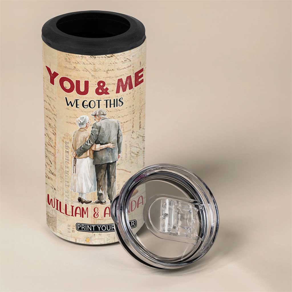 Personalized Anniversary Gift 4 in 1 Can Cooler Tumbler Custome Name You And Me Forever Love TB10 Print Your Wear
