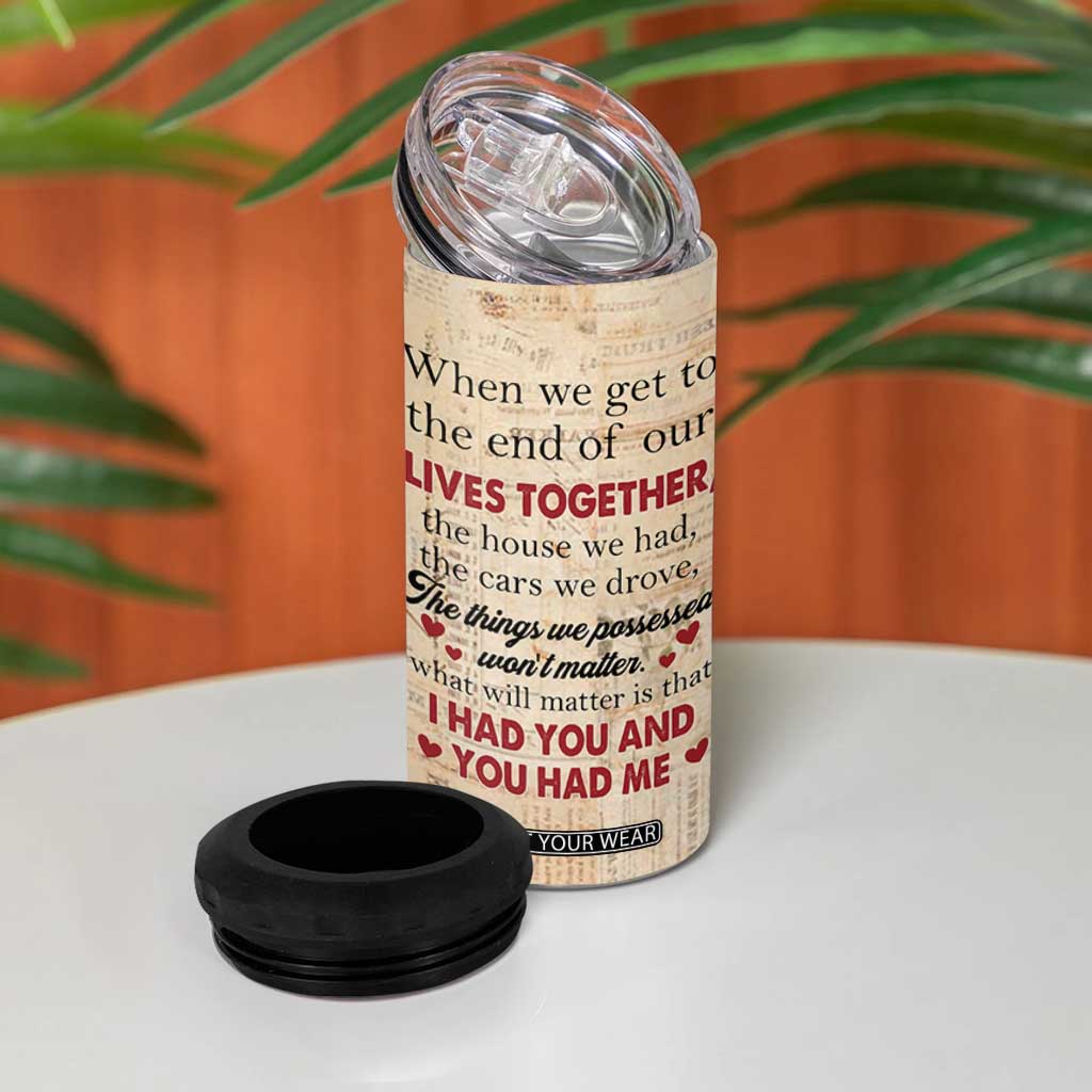 Personalized Anniversary Gift 4 in 1 Can Cooler Tumbler Custome Name You And Me Forever Love TB10 Print Your Wear