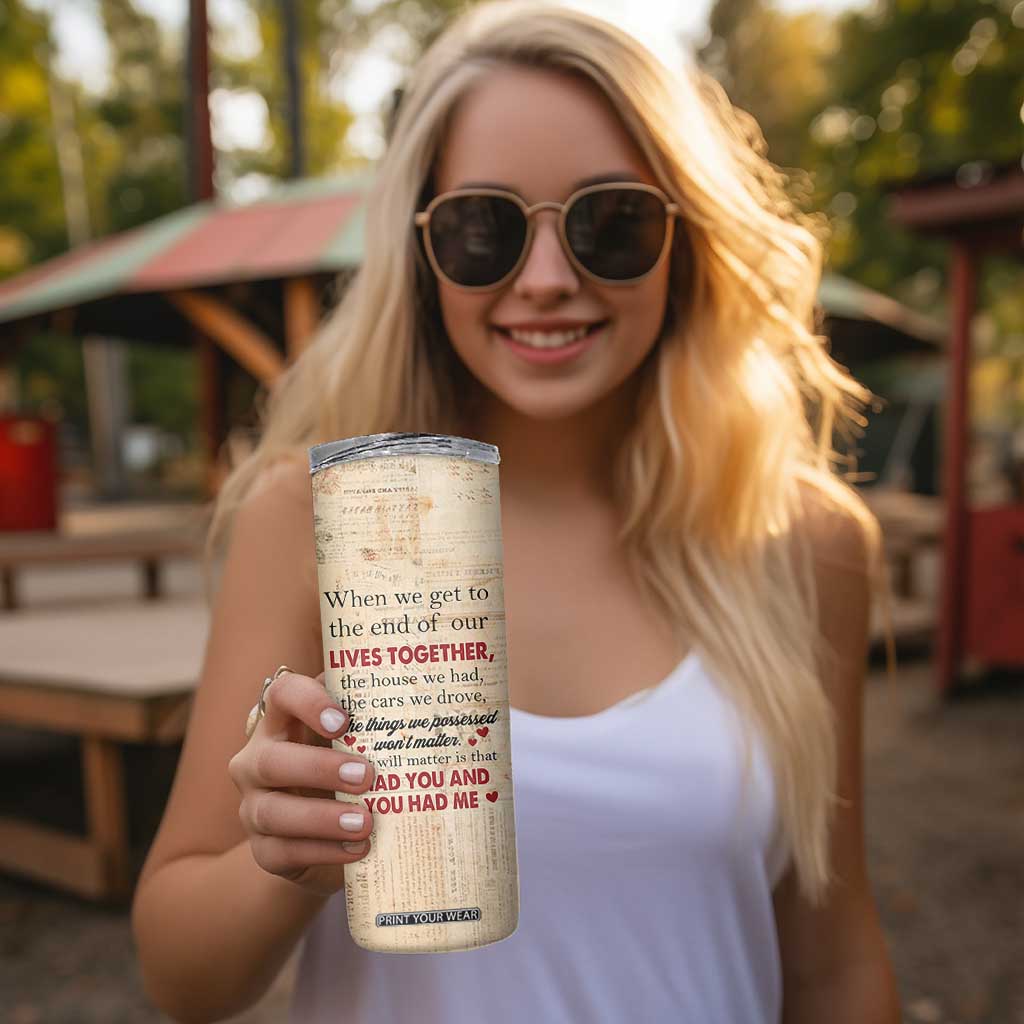 Personalized Anniversary Gift Skinny Tumbler Custome Name You And Me Forever Love TB10 Print Your Wear