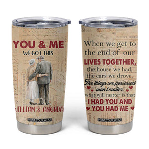 Personalized Anniversary Gift Tumbler Cup Custome Name You And Me Forever Love TB10 Beige Print Your Wear