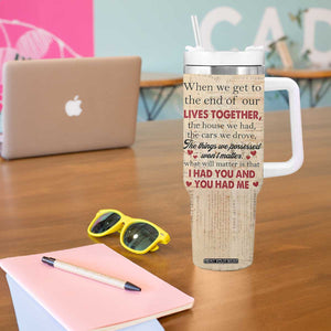 Personalized Anniversary Gift Tumbler With Handle Custome Name You And Me Forever Love TB10 Print Your Wear