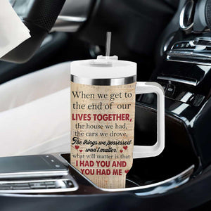 Personalized Anniversary Gift Tumbler With Handle Custome Name You And Me Forever Love TB10 Print Your Wear