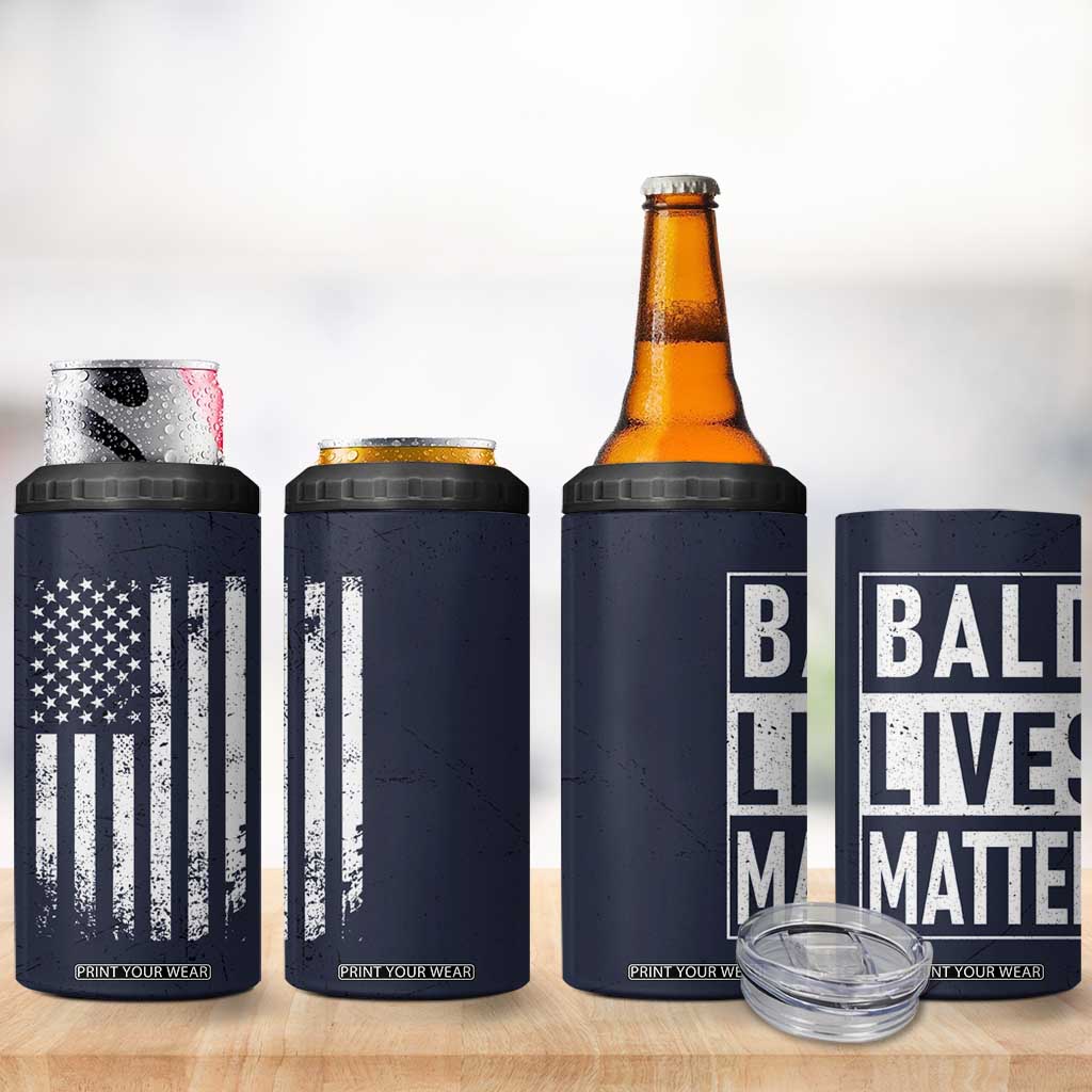 Funny Dad Gifts 4 in 1 Can Cooler Tumbler Bald Lives Matter Gag Gift Rude Mug TB10 Print Your Wear