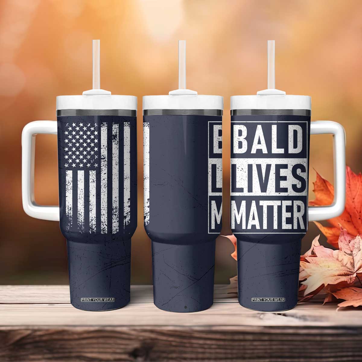 Funny Dad Gifts Tumbler With Handle Bald Lives Matter Gag Gift Rude Mug TB10 Print Your Wear
