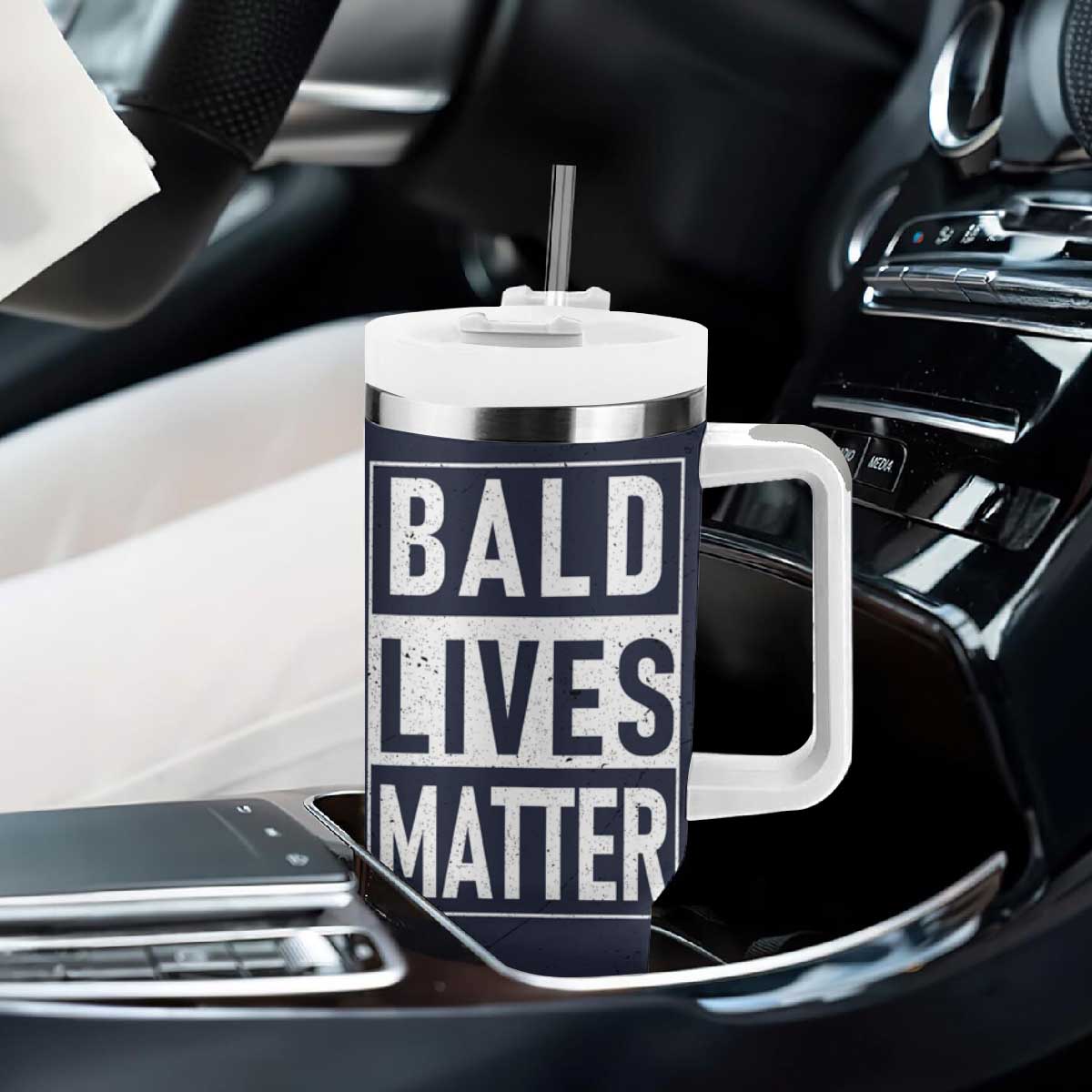 Funny Dad Gifts Tumbler With Handle Bald Lives Matter Gag Gift Rude Mug TB10 Print Your Wear
