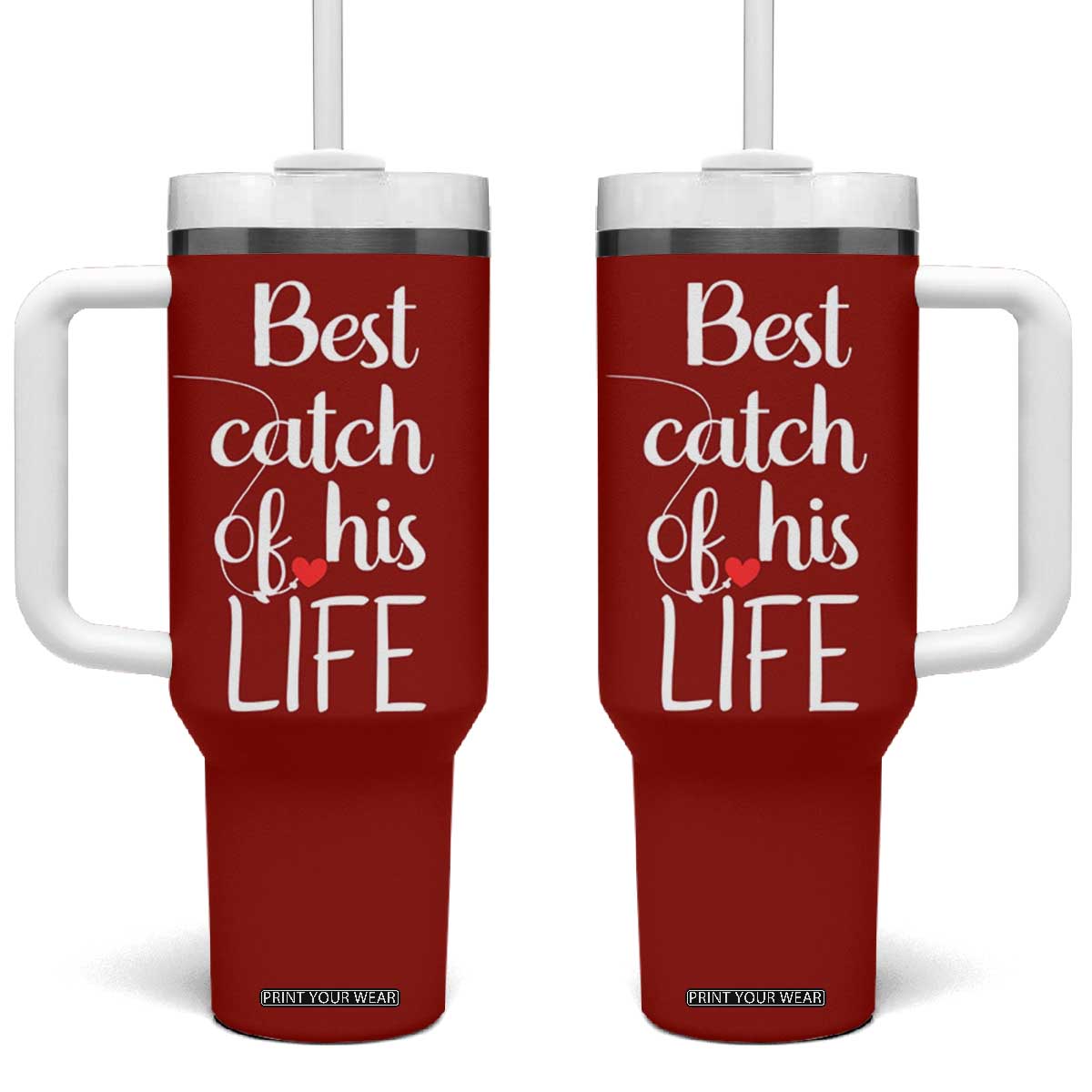 Wedding Anniversary Tumbler With Handle For Her Matching Couple Gift TB10 One Size: 40 oz Red Print Your Wear