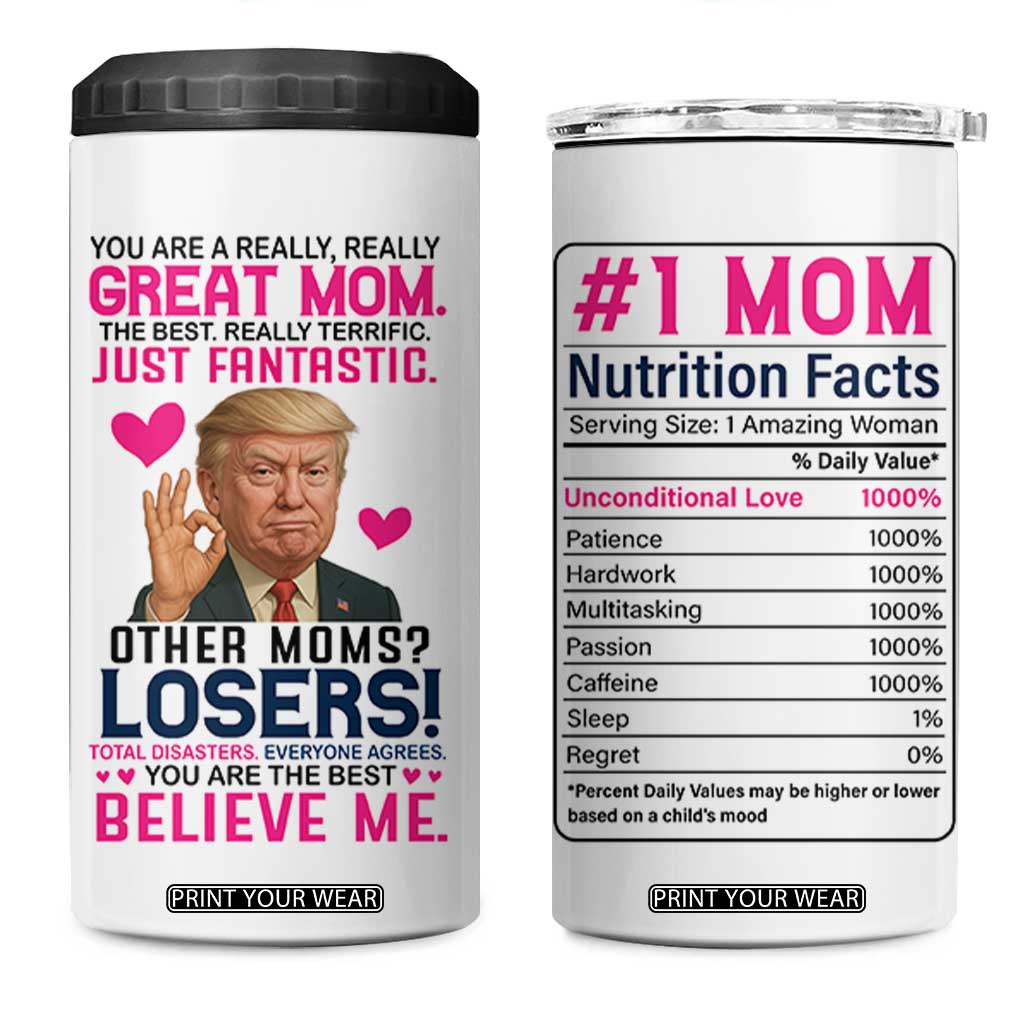 Gifts for Mom From Daughter Son 4 in 1 Can Cooler Tumbler Funny Trump Meme Christmas Valentines Day Gift For Mom Wife TB10 One Size: 16 oz White Print Your Wear