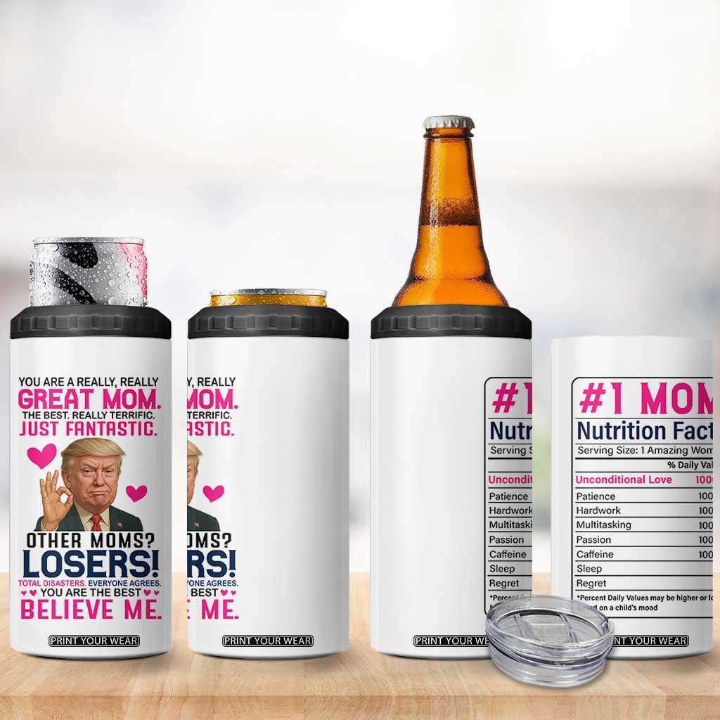 Gifts for Mom From Daughter Son 4 in 1 Can Cooler Tumbler Funny Trump Meme Christmas Valentines Day Gift For Mom Wife TB10 Print Your Wear