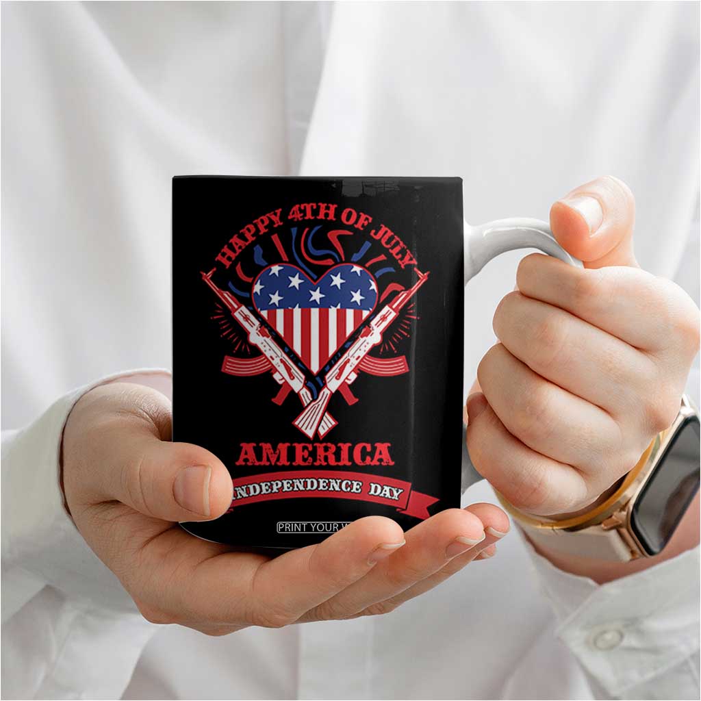 Happy 4th Of July Coffee Mug America Independence Day Memorial Day Patriotic Party USA Flag TB10 Print Your Wear