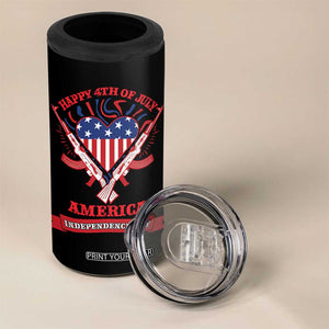 Happy 4th Of July 4 in 1 Can Cooler Tumbler America Independence Day Memorial Day Patriotic Party USA Flag TB10 Print Your Wear