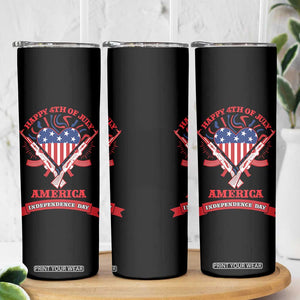 Happy 4th Of July Skinny Tumbler America Independence Day Memorial Day Patriotic Party USA Flag TB10 Print Your Wear