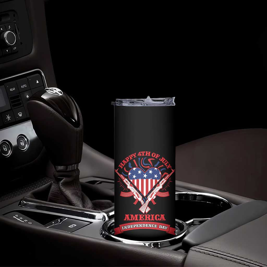 Happy 4th Of July Skinny Tumbler America Independence Day Memorial Day Patriotic Party USA Flag TB10 Print Your Wear