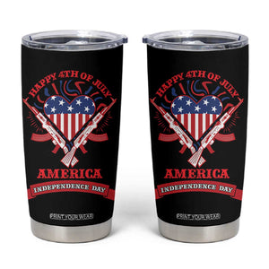 Happy 4th Of July Tumbler Cup America Independence Day Memorial Day Patriotic Party USA Flag TB10 Black Print Your Wear