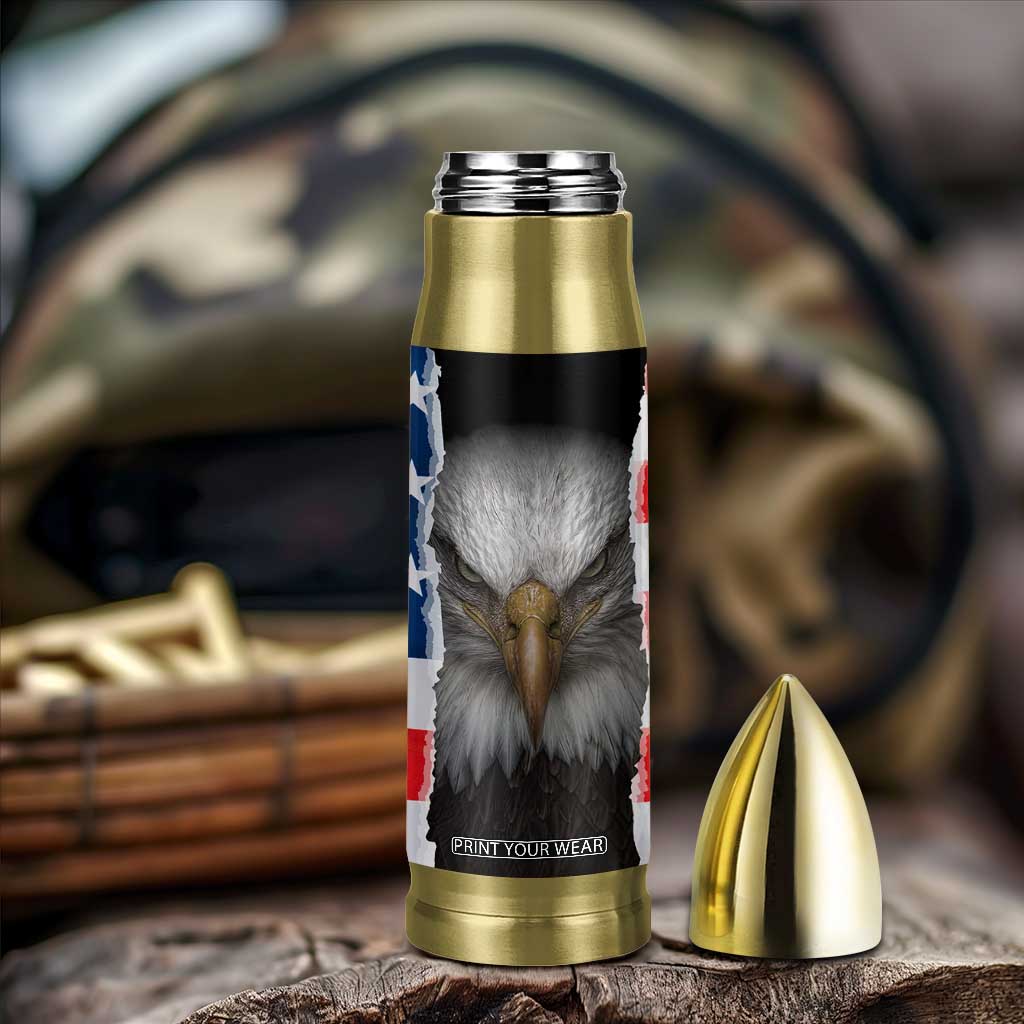 Proud Navy Veteran Bullet Tumbler American Flag Eagle Military Gifts TB10 Print Your Wear