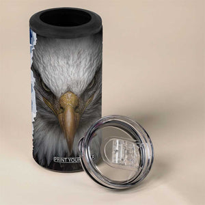 Proud Navy Veteran 4 in 1 Can Cooler Tumbler American Flag Eagle Military Gifts TB10 Print Your Wear
