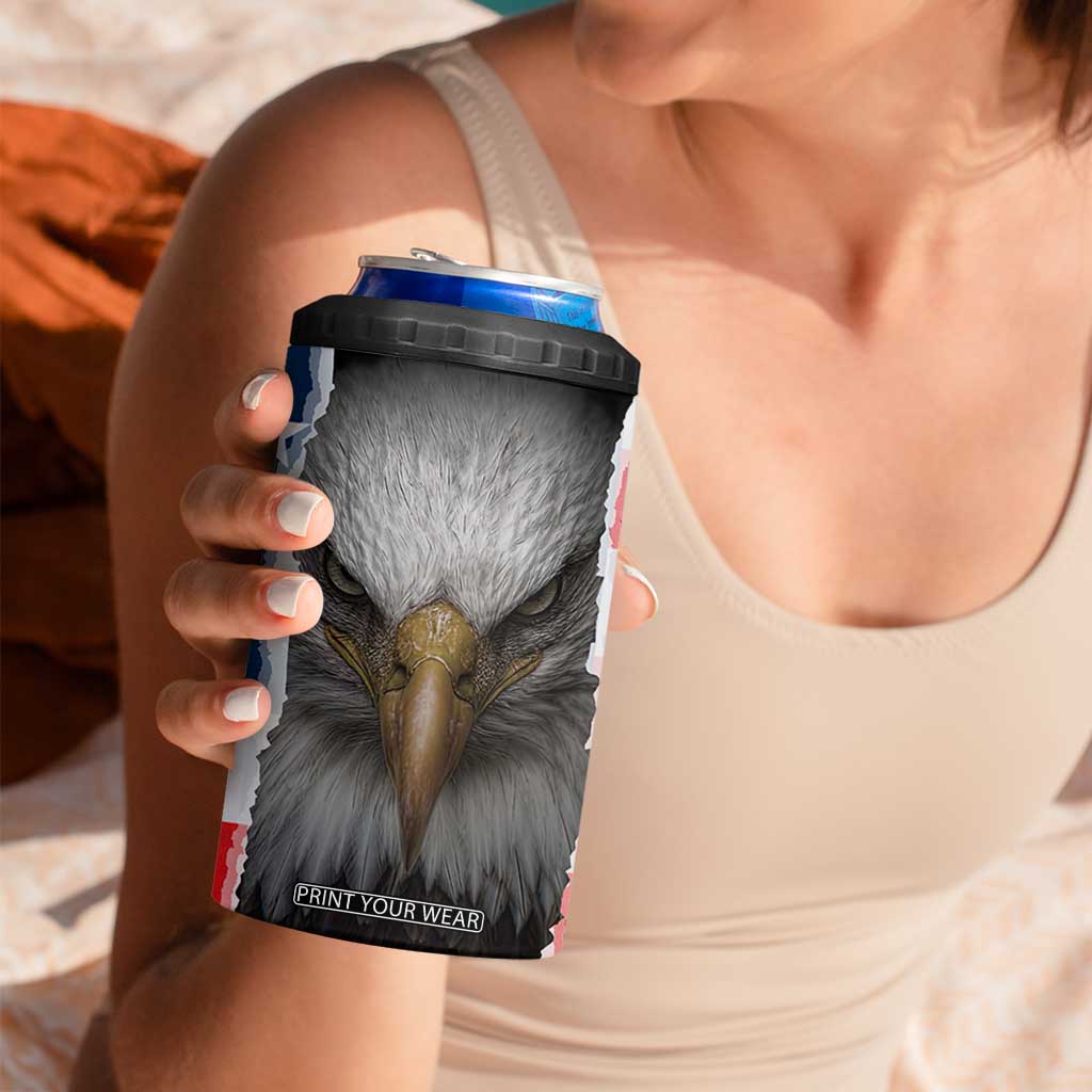 Proud Navy Veteran 4 in 1 Can Cooler Tumbler American Flag Eagle Military Gifts TB10 Print Your Wear