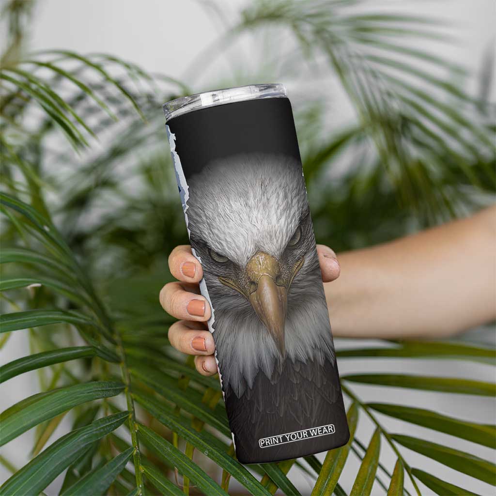 Proud Navy Veteran Skinny Tumbler American Flag Eagle Military Gifts TB10 Print Your Wear