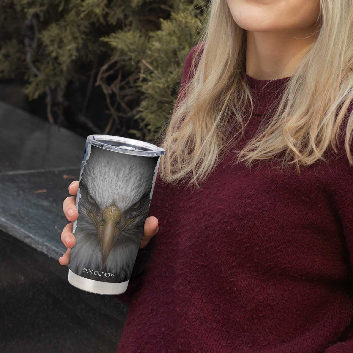 Proud Navy Veteran Tumbler Cup American Flag Eagle Military Gifts TB10 Print Your Wear